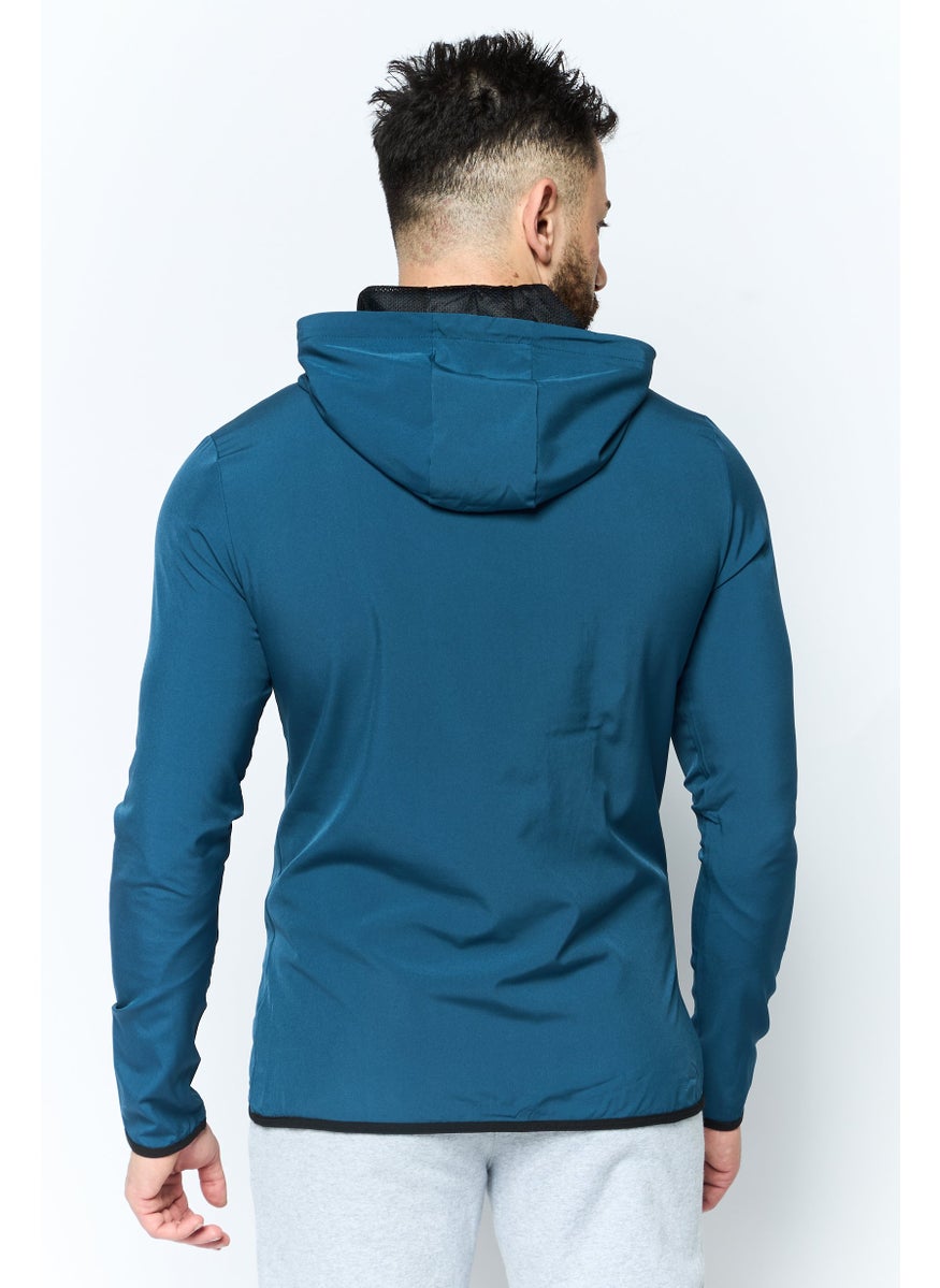 TapouT Men Sportswear Fit Long Sleeve Training Sweatshirts, Teal Blue  - Image 4