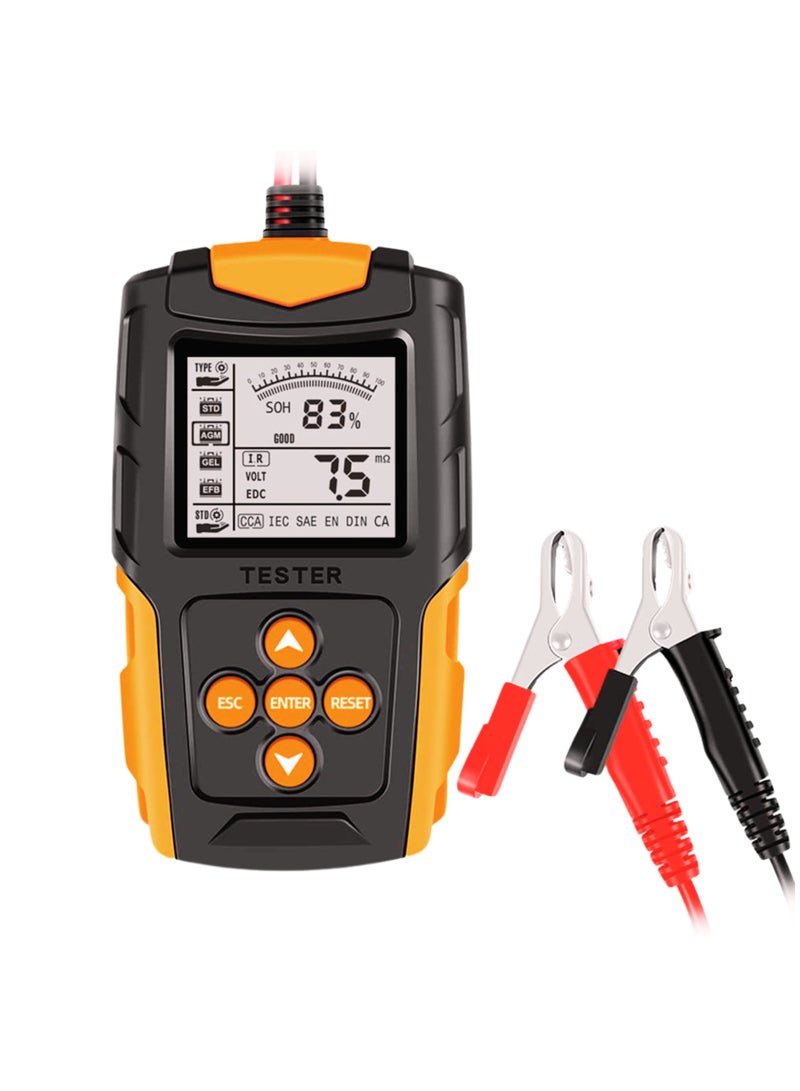 Generic Digital Battery Tester 12v Car24v truck LCD Digital Battery Analyzer Car Charge Diagnostic Tool SOH SOC CCA IR Measurement for Car Truck Motorcycle 12V/24V  - Image 1