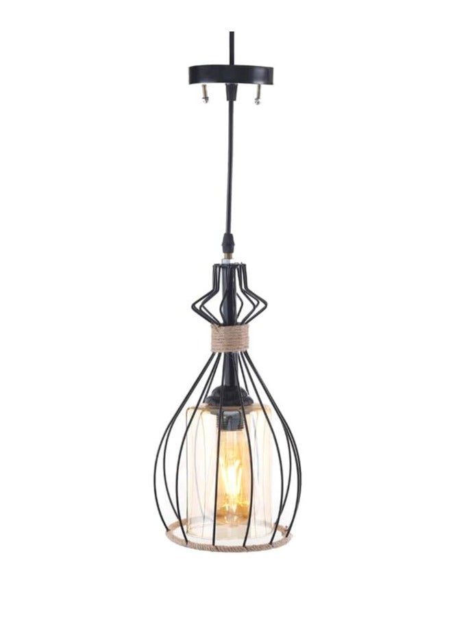 Modern Metal Linen Chandelier, Black UnSaLi-24  - Image 2