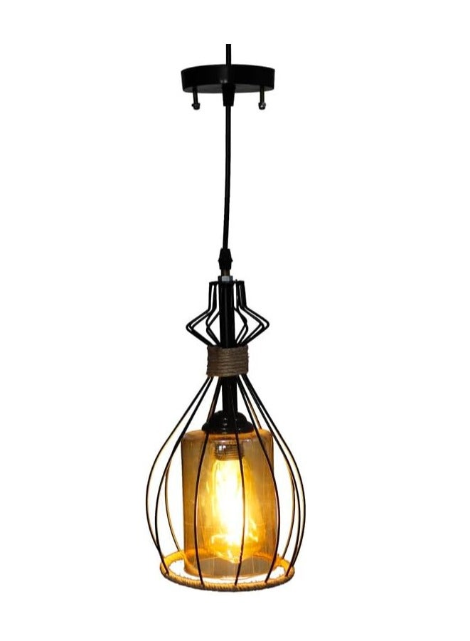 Modern Metal Linen Chandelier, Black UnSaLi-24  - Image 3