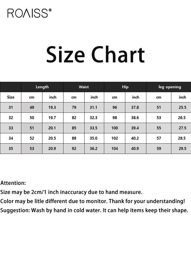 رويس بنطلون جينز رجالي صيفي قصير من قماش الدنيم قابل للتمدد قليلاً، بخصر عالٍ، فضفاض، شائع، مريح، كاجوال، بسحاب، ممزق، مع جيوب متعددة، قصير أزرق متعدد الاستخدامات للاستخدام اليومي - Image 2