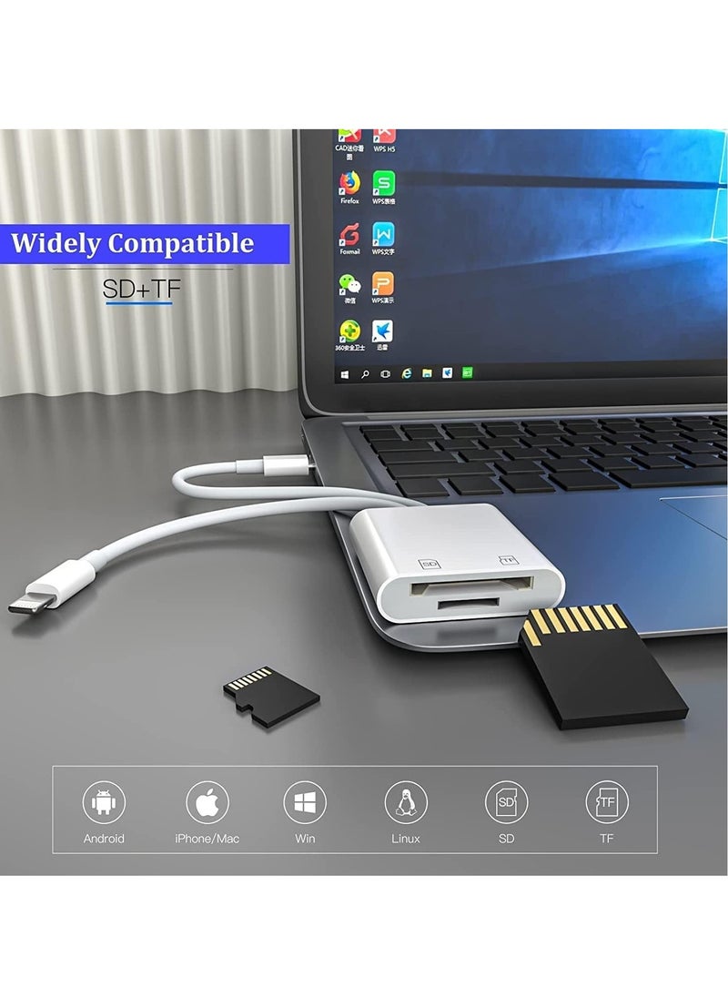 SYOSI - SD Card Reader 4 in 1 Cameras SD Reader with Dual Slot for MicroSD TF Photography Memory Card Trail Game Camera Viewer Adapter Plug and Play - Image 1