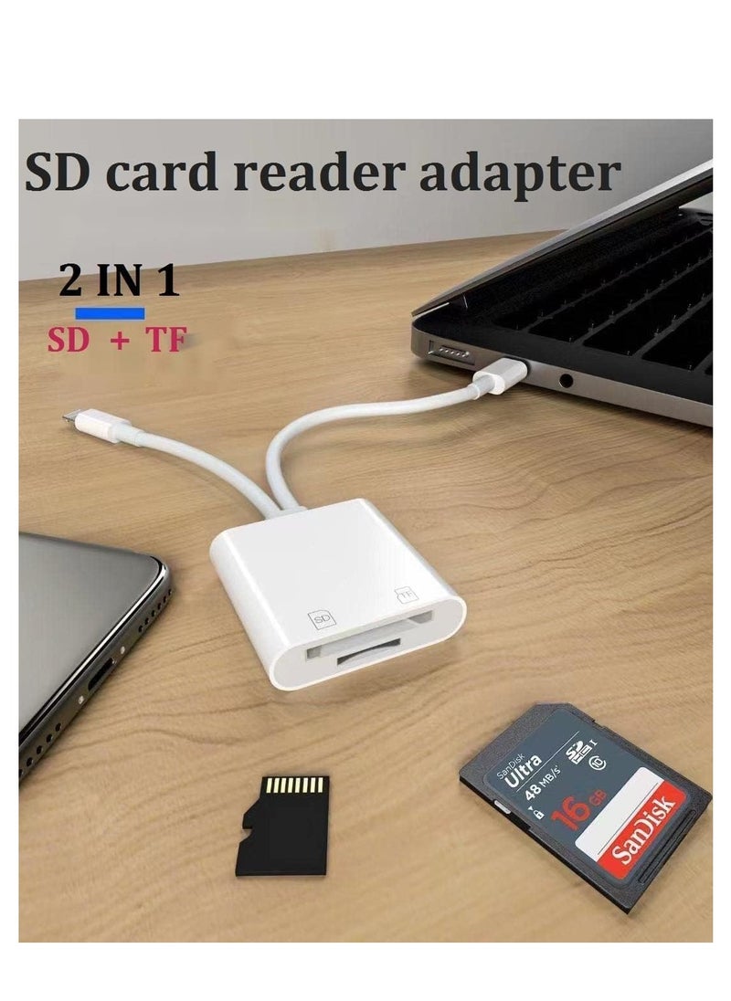 SYOSI - SD Card Reader 4 in 1 Cameras SD Reader with Dual Slot for MicroSD TF Photography Memory Card Trail Game Camera Viewer Adapter Plug and Play - Image 1