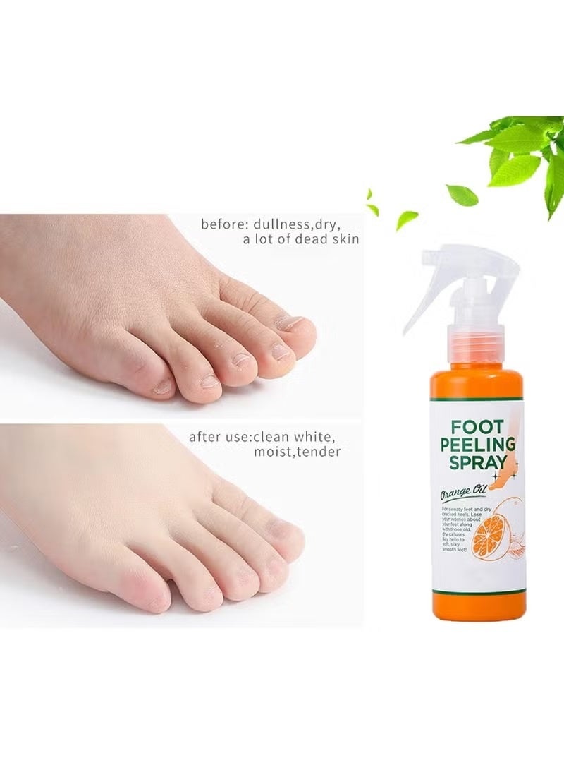 EELHOE Foot Peeling Spray Natural Orange Essence, Pedicure Hands Dead Skin, Exfoliating Foot Moisturizing Hydrating Nourish Peel off Spray, Remove Dead Skin and Calluses on Feet - Image 3
