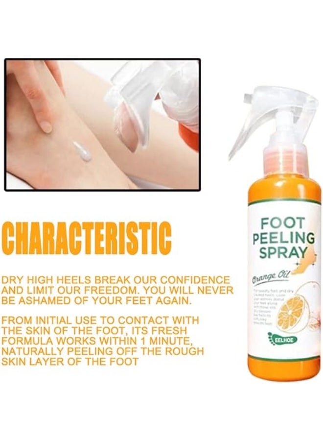 EELHOE Foot Peeling Spray Natural Orange Essence, Pedicure Hands Dead Skin, Exfoliating Foot Moisturizing Hydrating Nourish Peel off Spray, Remove Dead Skin and Calluses on Feet - Image 5