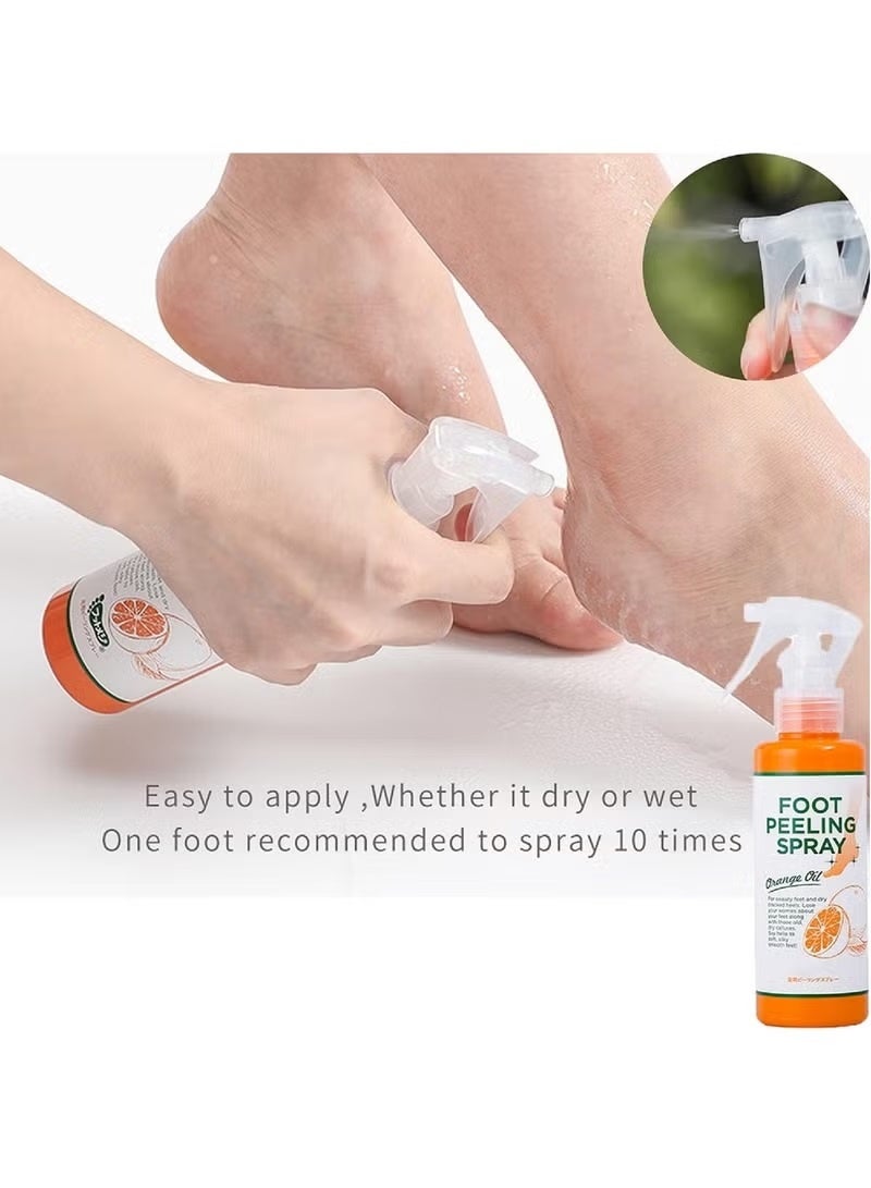 EELHOE Foot Peeling Spray Natural Orange Essence, Pedicure Hands Dead Skin, Exfoliating Foot Moisturizing Hydrating Nourish Peel off Spray, Remove Dead Skin and Calluses on Feet - Image 4