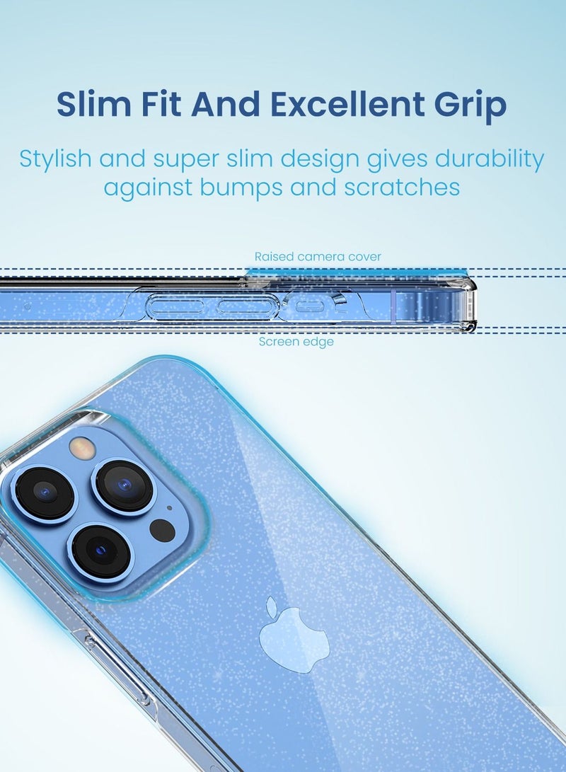 Remson Impact Pro Plus Glitter Crystal Case Cover Anti Scratch Military Grade Drop Protection PC and TPU for iPhone 13 Pro 6.1 inches - Image 3