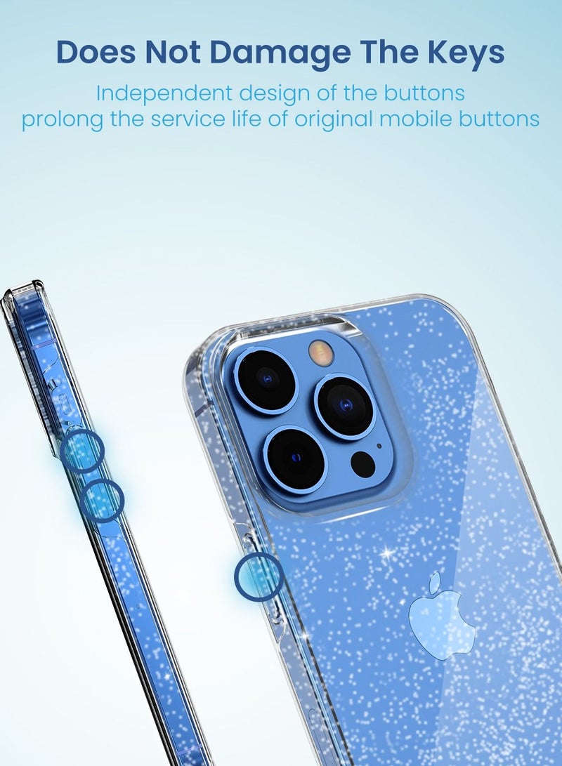 Remson Impact Pro Plus Glitter Crystal Case Cover Anti Scratch Military Grade Drop Protection PC and TPU for iPhone 13 Pro 6.1 inches - Image 5