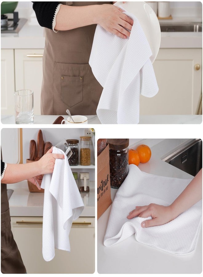 Polyte منشفة يد مطبخ من ميكروفايبر بوليتي مميزة، نسيج وافل، عبوة 18 (16x28 بوصة، أبيض) - Image 4