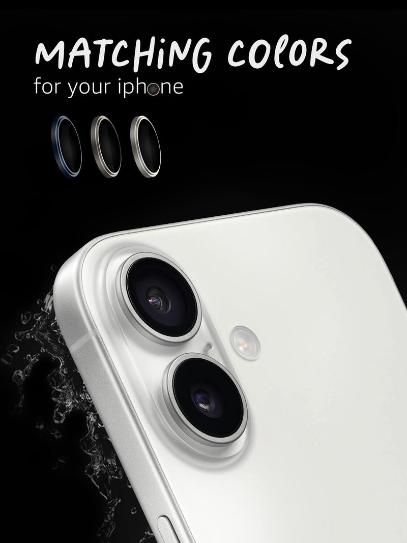 Lensarmor Compatible with iPhone 17 Camera Lens Protector White (2-Pack) – 9H Tempered Glass, Military-Grade Anti-Scratch, Case-Friendly, Easy Install Frame - Image 3