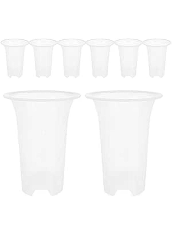 5 Inch Plastic Orchid Planter Pots 8 Pack With Side Drainage Holes For Succulents - Image 1