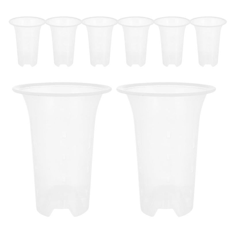 5 Inch Plastic Orchid Planter Pots 8 Pack With Side Drainage Holes For Succulents - Image 2