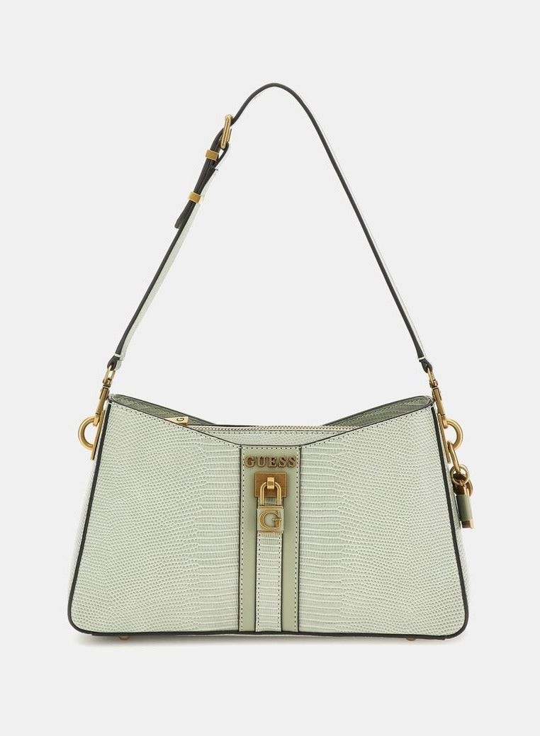GUESS GINEVRA NUDE SHOULDER BAG GREEN - Image 1