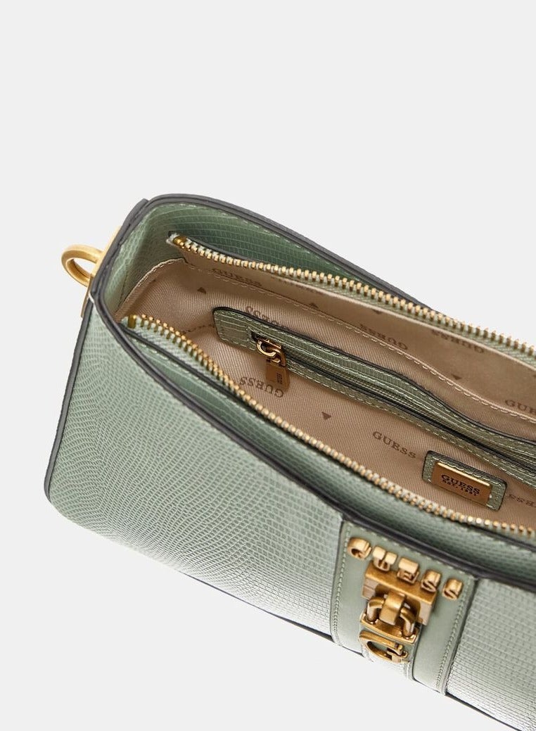 GUESS GINEVRA NUDE SHOULDER BAG GREEN - Image 3