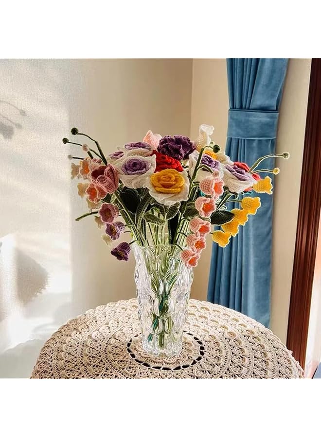 إيروريكس مزهرية زجاجية شفافة حديثة للزهور، متينة وطويلة، لتزيين المنزل - Image 4