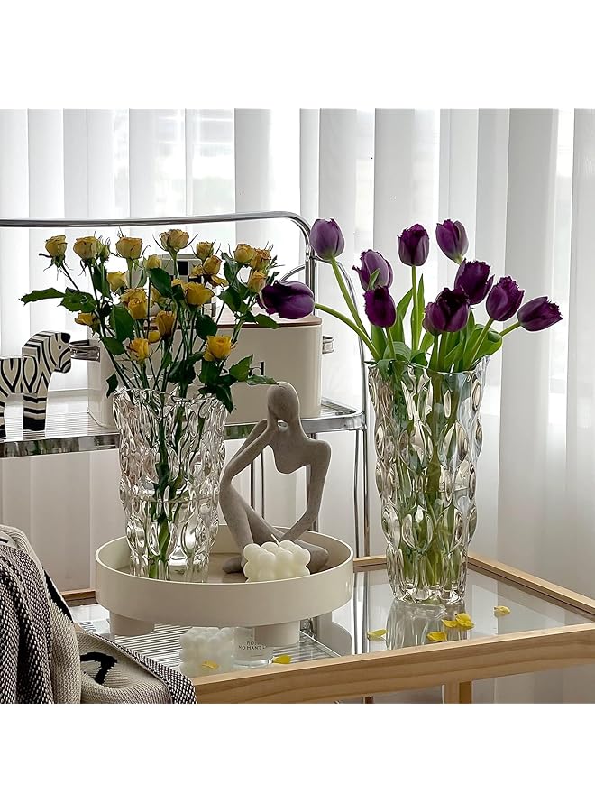 إيروريكس مزهرية زجاجية شفافة حديثة للزهور، متينة وطويلة، لتزيين المنزل - Image 3