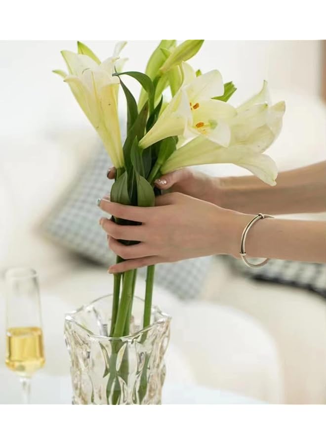 إيروريكس مزهرية زجاجية شفافة حديثة للزهور، متينة وطويلة، لتزيين المنزل - Image 2