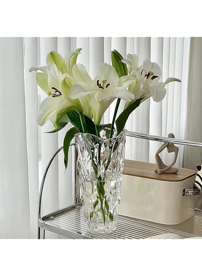 إيروريكس مزهرية زجاجية شفافة حديثة للزهور، متينة وطويلة، لتزيين المنزل - Image 1