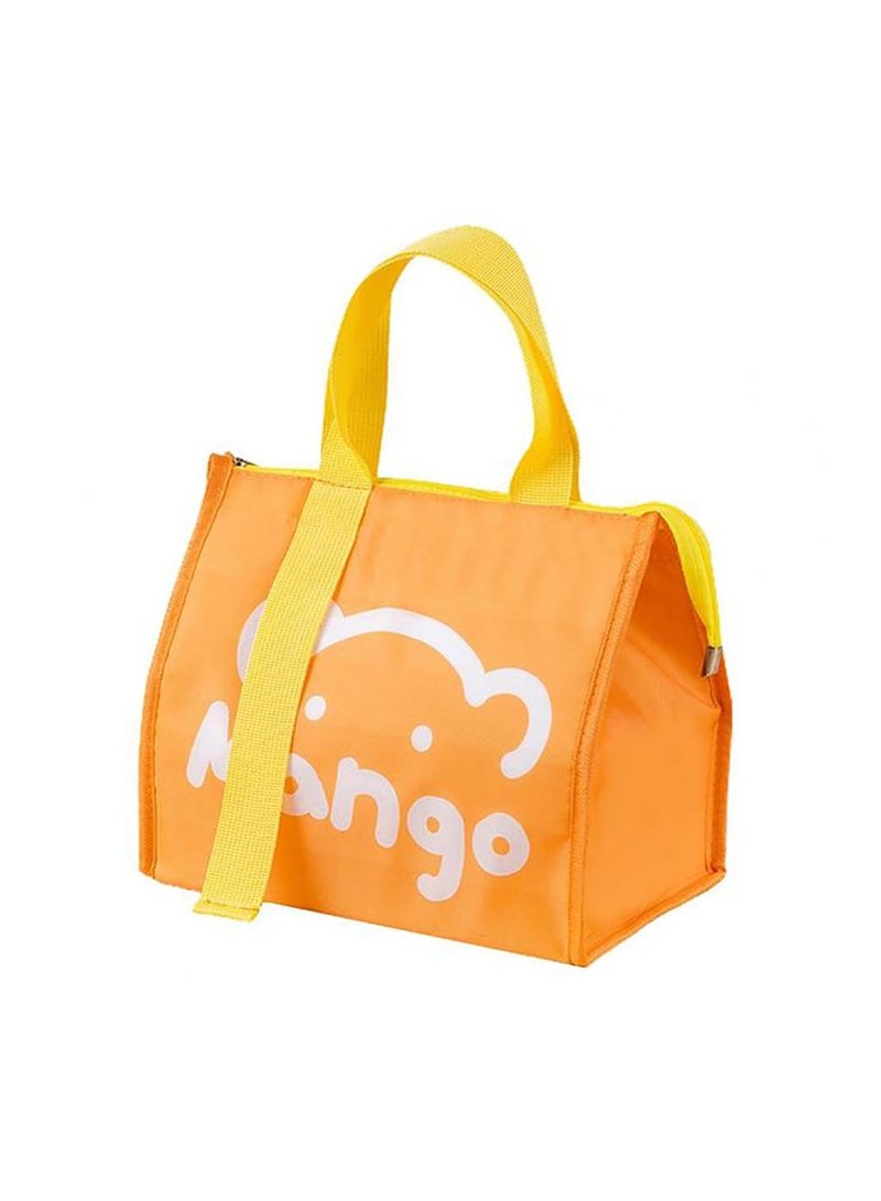 MANGO Insulated Lunch Bag Oxford Thermal Cloth Bento Tote Waterproof Cooler And Warmer Orange - Image 1