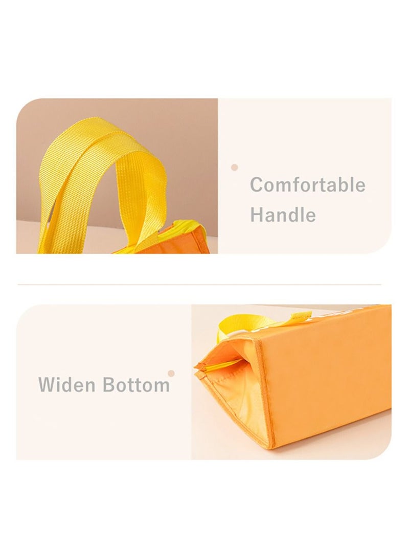 MANGO Insulated Lunch Bag Oxford Thermal Cloth Bento Tote Waterproof Cooler And Warmer Orange - Image 5