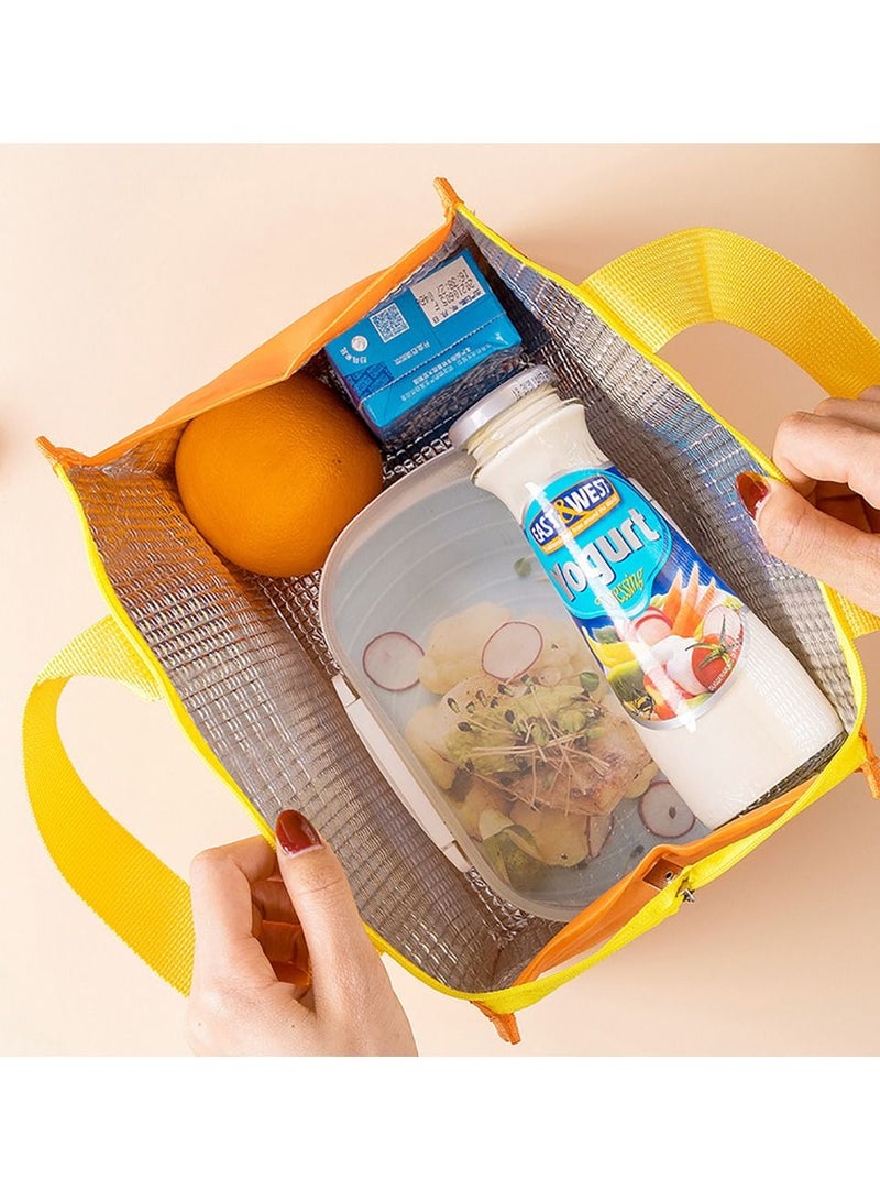 MANGO Insulated Lunch Bag Oxford Thermal Cloth Bento Tote Waterproof Cooler And Warmer Orange - Image 4
