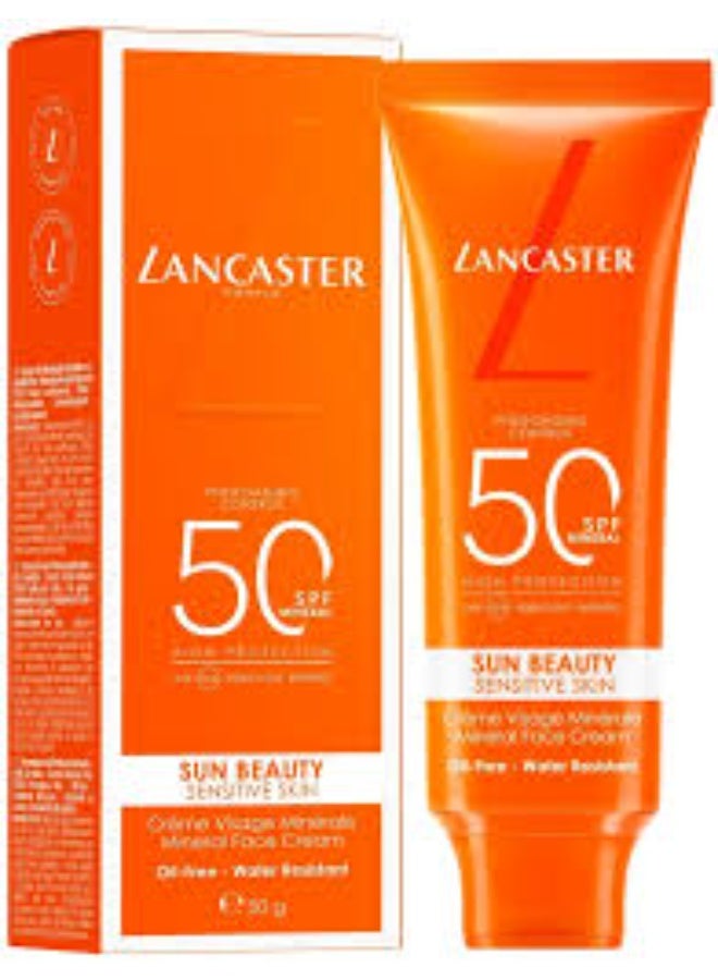 لانكستر كريم لانكستر صن بيوتي المعدني للوجه للبشرة الحساسة بعامل حماية من الشمس 50، 30 مل - Image 2