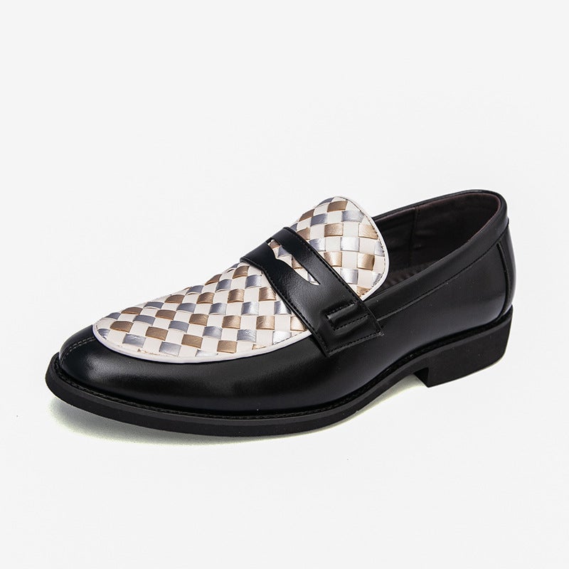 Large Size Leather Shoes Men'S Formal Business Casual Shoes New British Style Pattern Men'S Pointed Toe Small Leather Shoes - Image 1