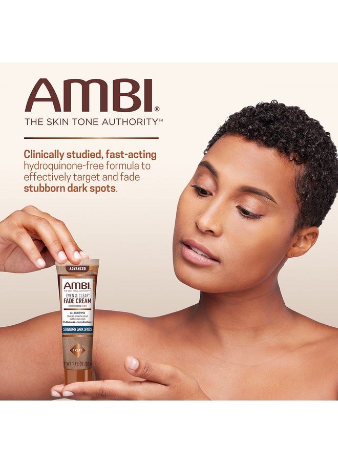 ambi - Ambi Even & Clear Advanced Fade Cream, Hydroquinone-free, Hyperpigmentation Treatment, Stubborn Dark Spot Corrector, Results In As Little As 2-3 Weeks, Niacinamide, Licorice Root Extract, PHA, 1 Fl Oz - Image 1