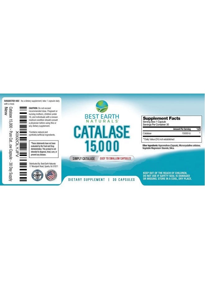 Best Earth Naturals - Catalase Supplement 15,000 - Hair Supplements for Strong Hair - 30-Day Supply - Image 1