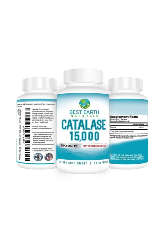 Best Earth Naturals - Catalase Supplement 15,000 - Hair Supplements for Strong Hair - 30-Day Supply - Image 1