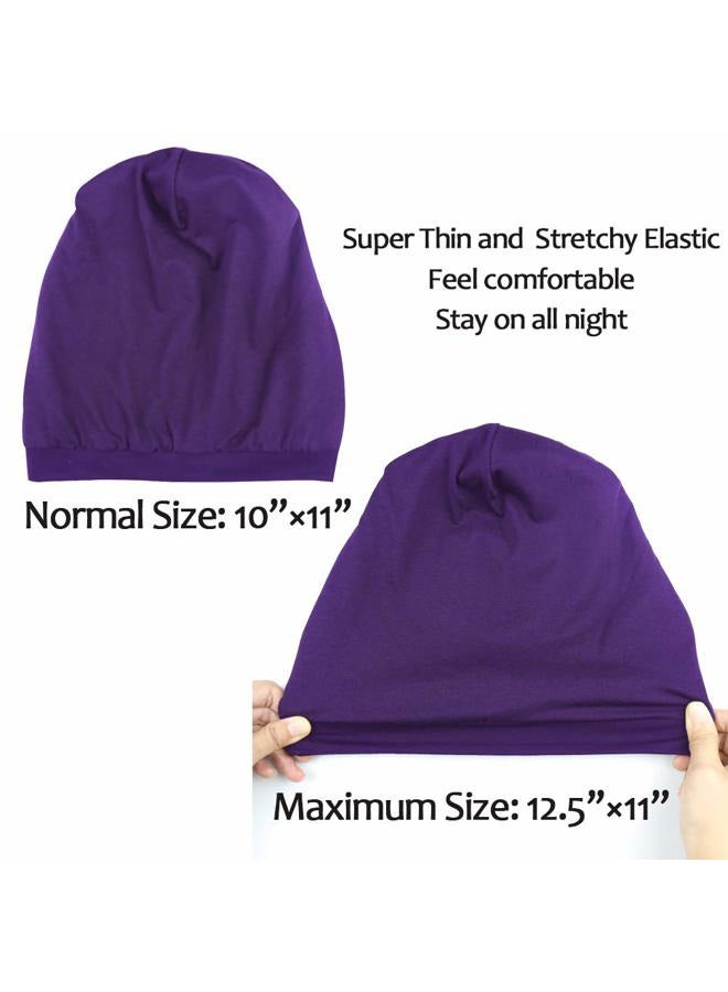 Alnorm Trendy Oversized Stretchy Slouchy Beanie Hat Soft Warm Cap Purple - Image 3