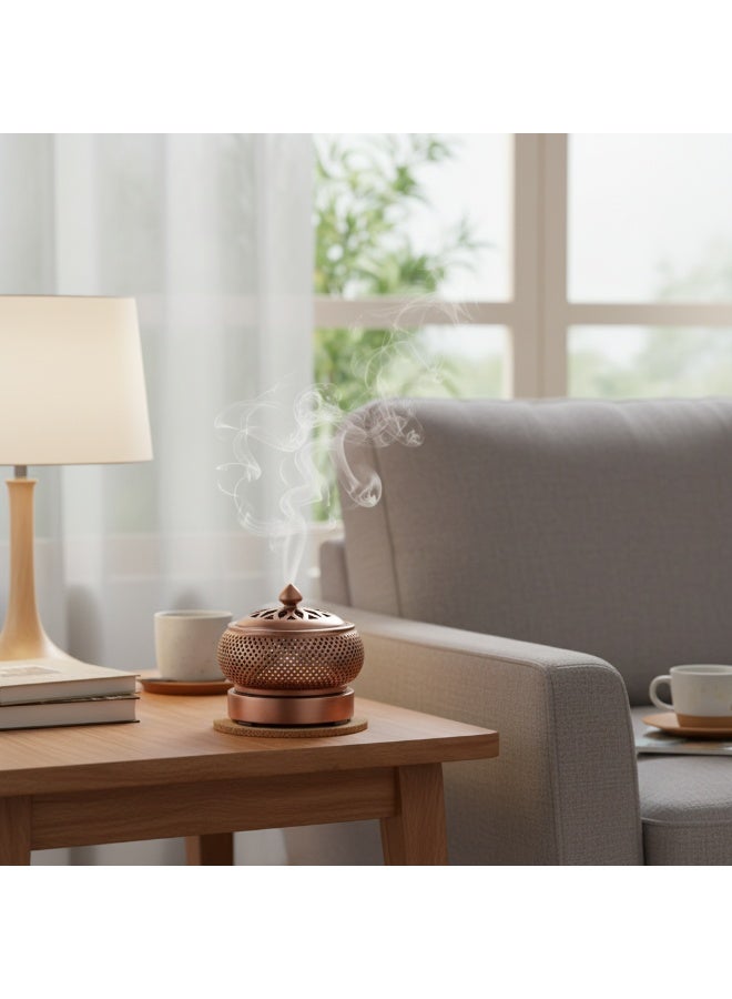 Y&D Ceramic Electric Incense Burner Electronic Aroma Diffuser with Timing Temperature Adjustment and Cover Resin Frankincense Burner Used for Indoor Air Purification Home Decoration Meditation - Image 1