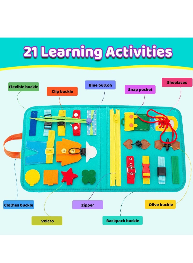 NIBEMINENT Busy Board DIY Portable Felt Dressing Buckle Learning Early Sensory Educational Toys for 1 2 3 4 Years Old Boys and Girls Preschoolers  - Image 2
