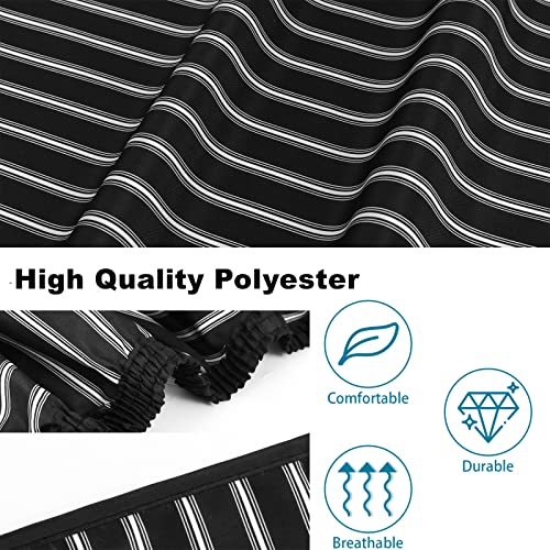 YELEGAI Professional Hair Cutting Cape with Neck Duster Brush, Large Size Salon Hairdresser Cape for Men, Women and Kids(Black With White Stripes) - Image 3
