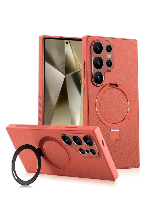 اس-توب جراب لهاتف Samsung Galaxy S24 Ultra 5G حامل MagSafe دوار من الكمبيوتر الشخصي + جراب هاتف جلدي - Image 1