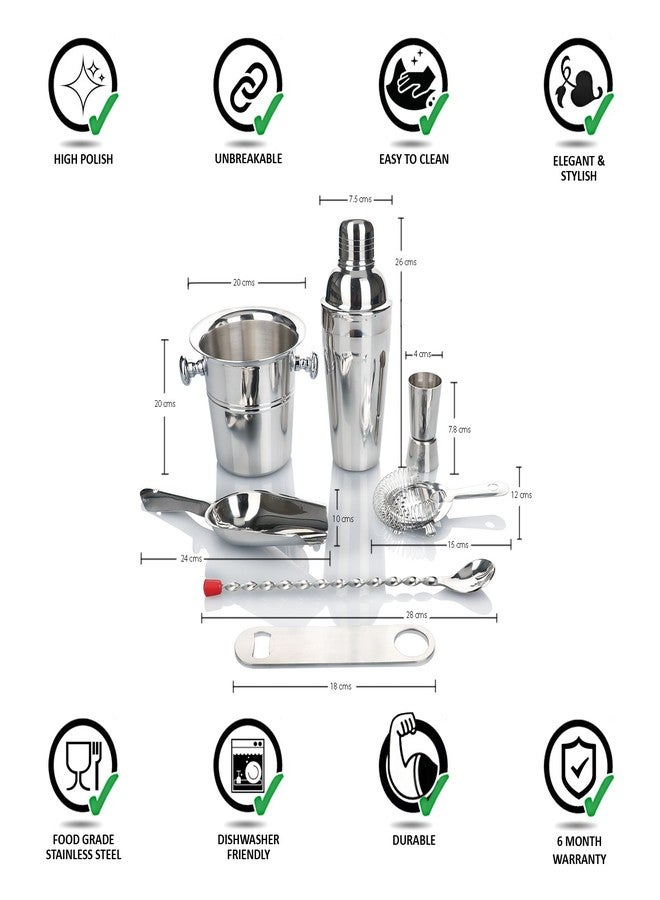 Urban Snackers Stainless Steel Bar Set, 7 Piece, Silver, Standard - Image 3
