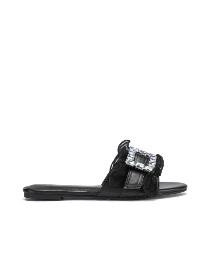 Crystal Brooch Round toe Sandal MY 316