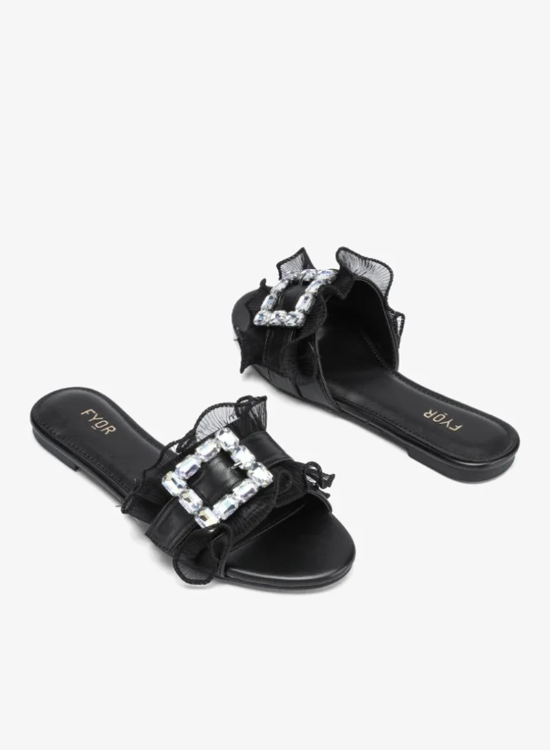 Fyor  Crystal Brooch Round toe Sandal MY 316 for Women | Best Price UAE