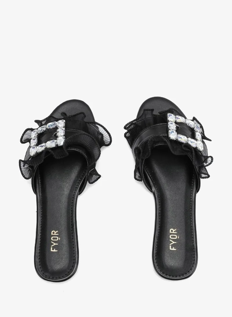 Fyor  Crystal Brooch Round toe Sandal MY 316 for Women | Best Price UAE