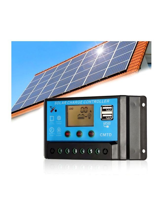 NIBEMINENT LCD Solar Charge Controller Black/Blue 14x4x8centimeter - Image 4