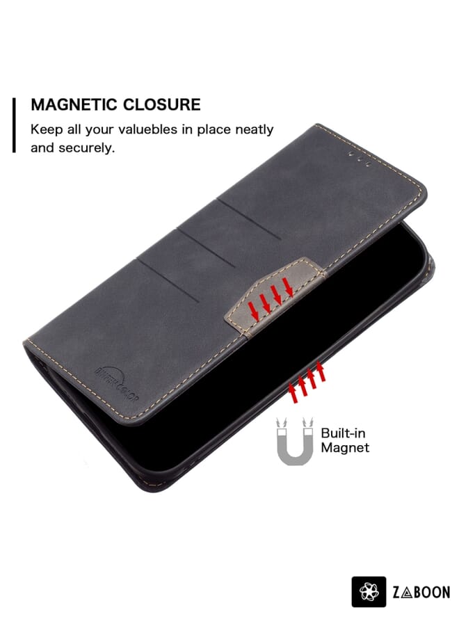 Zaboon Protective Case For Samsung Galaxy S22 5G Magnetic Splicing Leather - Image 5