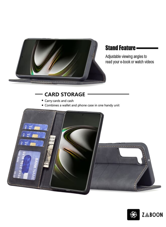 Zaboon Protective Case For Samsung Galaxy S22 5G Magnetic Splicing Leather - Image 4
