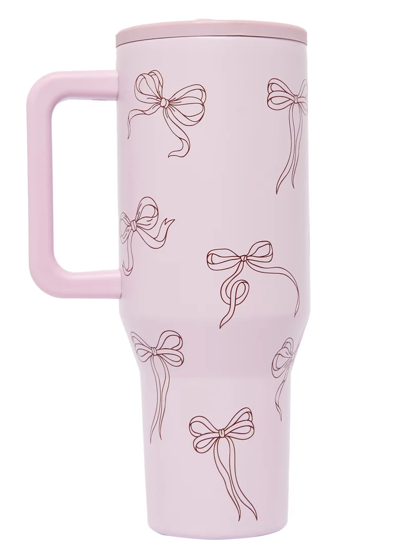 Prickly Pear Stainless Steel Water Bottle 40 Oz Hydrator Pretty Bows
