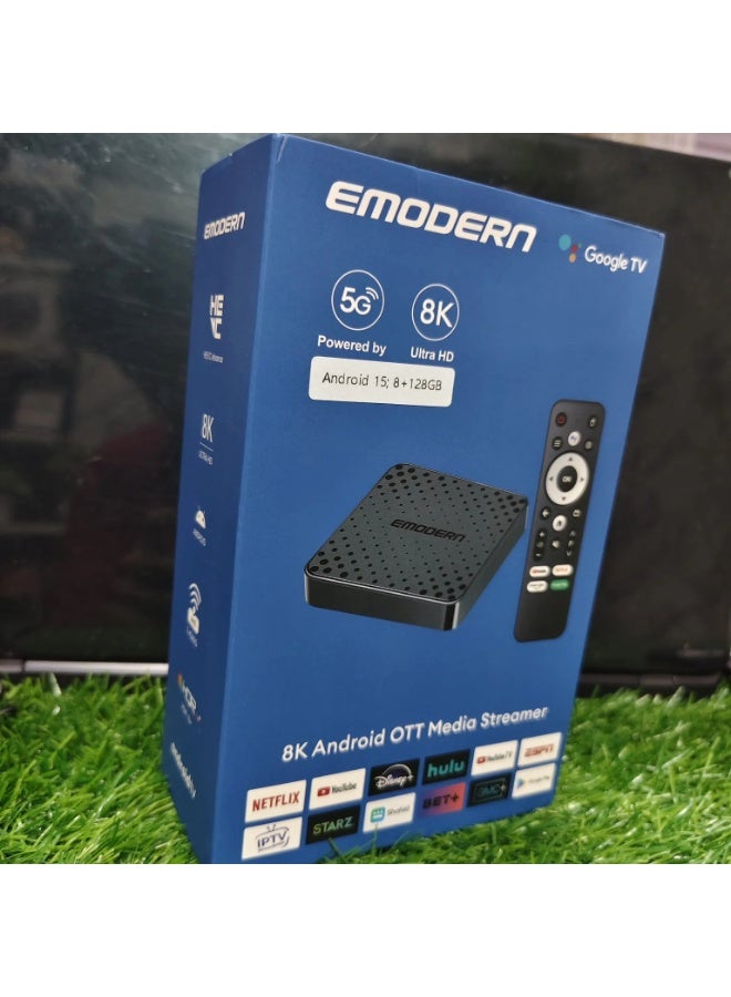 Emodern Smart Android TV Box | 1080p HD with Built-in Voice Assistant - Image 1