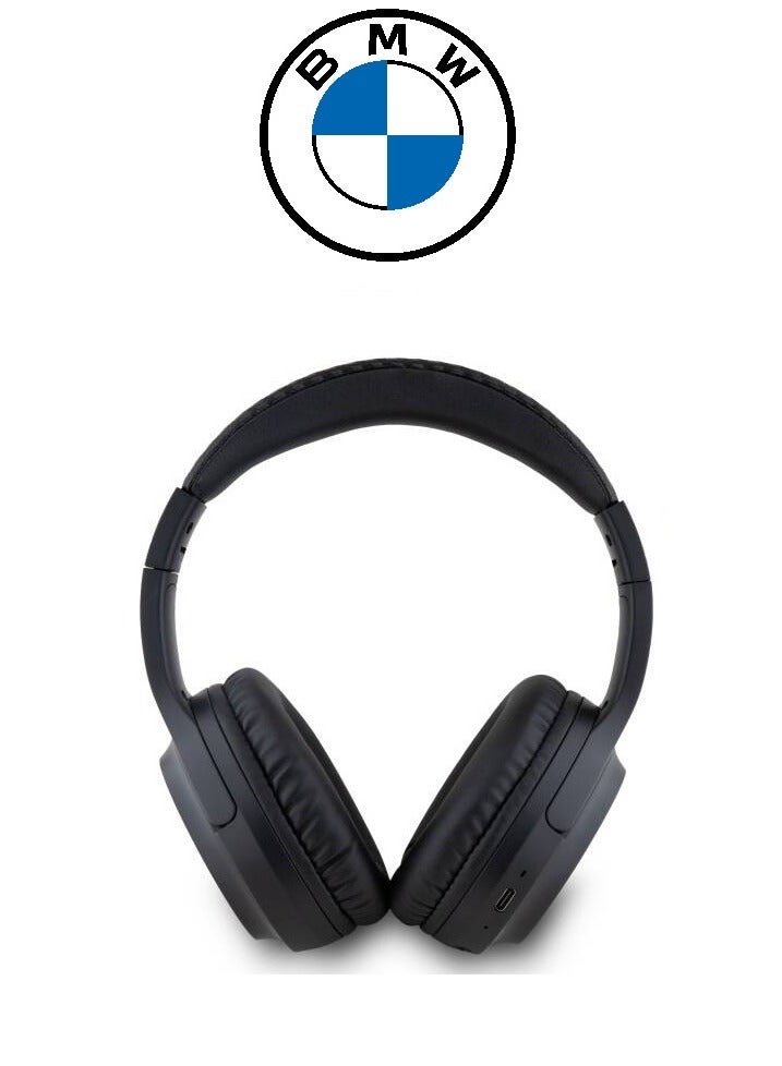 بي إم دبليو سماعة رأس بلوتوث لاسلكية بوقت تشغيل حتى 30 ساعة، سماعات فوق الرأس بصوت قوي واضح، ومايكرفون مزود بخاصية عزل الضجيج لمكالمات واضحه بدون ضوضاء، ومزودة بمساعد الصوتي, مقاومة للعرق والرذاذ بمعيار IPX4، بتصميم وخامات معتمده من BMW, باللون الأسود. - Image 2