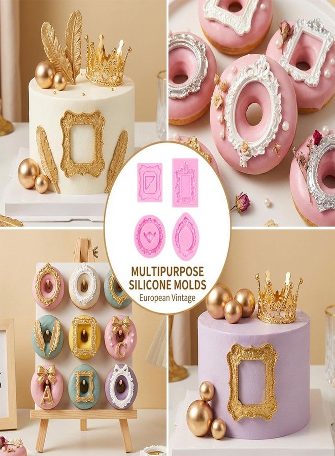 Tucnoeu 8 Pcs Baroque Frame Candy Molds,Chocolate Mold,Silicone Baroque Style Vintage Fondant Molds for DIY Cake Decorating, Chocolate, Candy, Polymer Clay Baking Desserts - Image 4