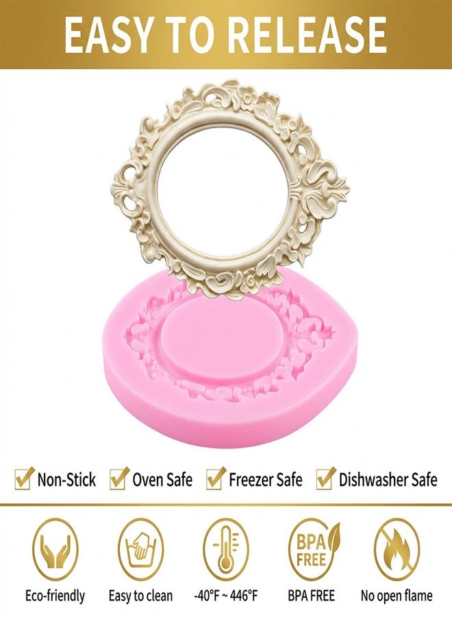 Tucnoeu 8 Pcs Baroque Frame Candy Molds,Chocolate Mold,Silicone Baroque Style Vintage Fondant Molds for DIY Cake Decorating, Chocolate, Candy, Polymer Clay Baking Desserts - Image 3