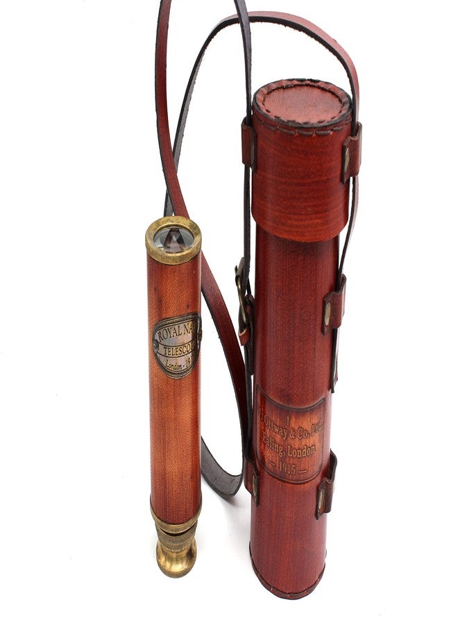 OCEAN REPLICAS Pirate Brass Telescope - 25x30 Spyglass Monocular for Kids & Adults, Vintage Collapsible Brass Scope for Hiking, Travel, Nautical Decor - Handheld Pirate Telescope with Glass Optics - Image 3