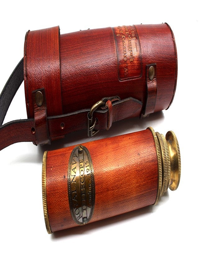 OCEAN REPLICAS Pirate Brass Telescope - 25x30 Spyglass Monocular for Kids & Adults, Vintage Collapsible Brass Scope for Hiking, Travel, Nautical Decor - Handheld Pirate Telescope with Glass Optics - Image 1