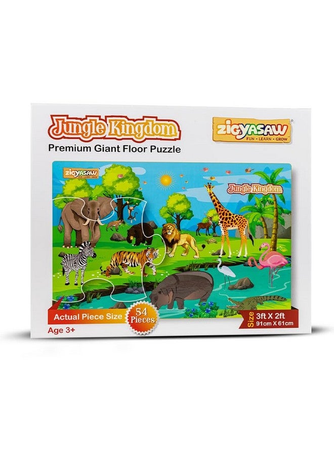Zigyasaw Kid - Jungle Kingdom Premium Giant Cardboard Floor Puzzle Game|Puzzle Game|Puzzle Size 36 Inches X 24 Inches When Assembled|Pre School Game Equipment - Large Floor Puzzle - 54 Pieces  - Image 1